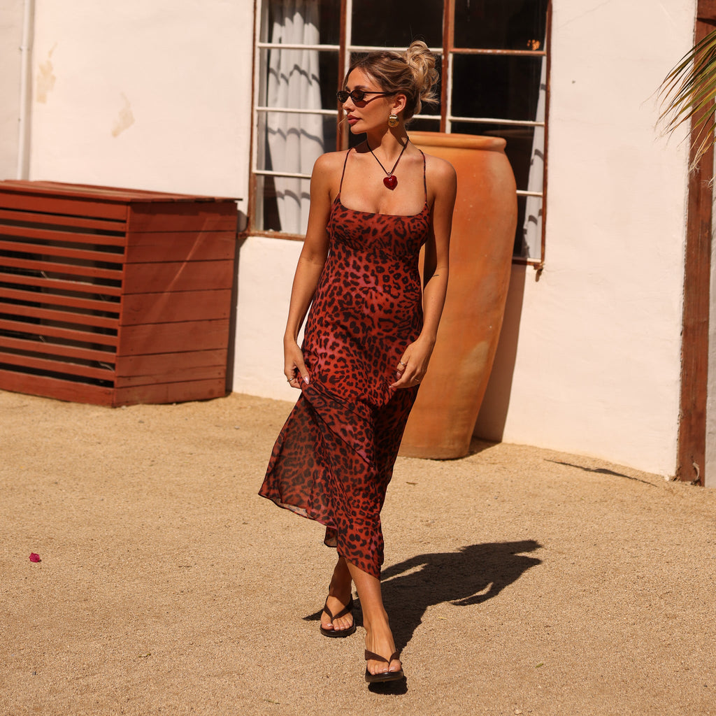 Chiffon Maxi Dress - Leopard Lasso