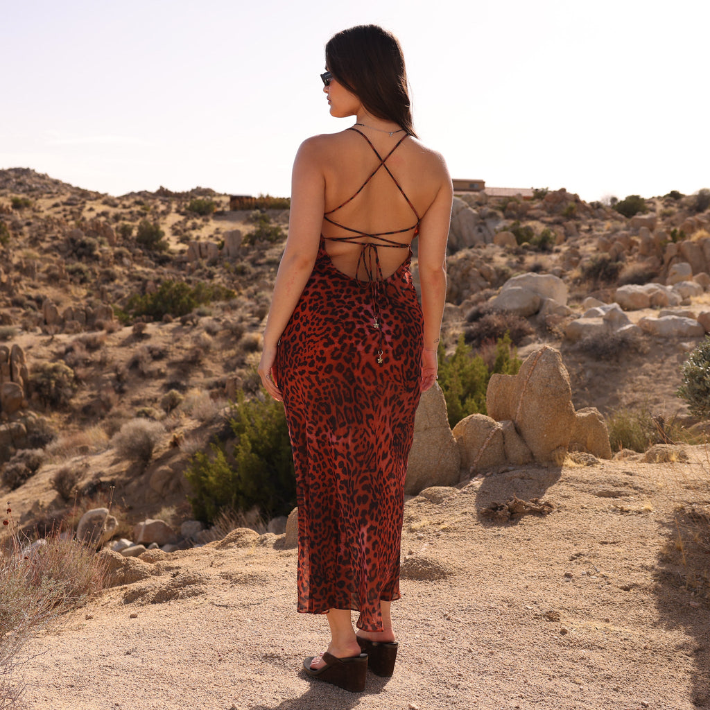 Chiffon Maxi Dress - Leopard Lasso