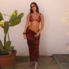 Chiffon Tie Side Maxi Skirt - Leopard Lasso