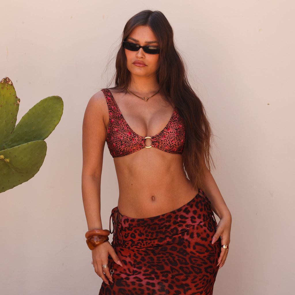 Chiffon Tie Side Maxi Skirt - Leopard Lasso