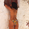 Dipped Cheeky Tie Bikini Bottom - Frangipani Fizz