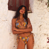 Dipped Cheeky Tie Bikini Bottom - Frangipani Fizz