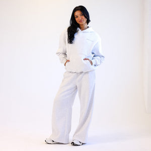 Embroidered Track Pants - Silver Stone