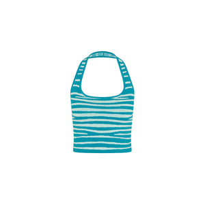Knit Halter Tank Top - Stripe Hype
