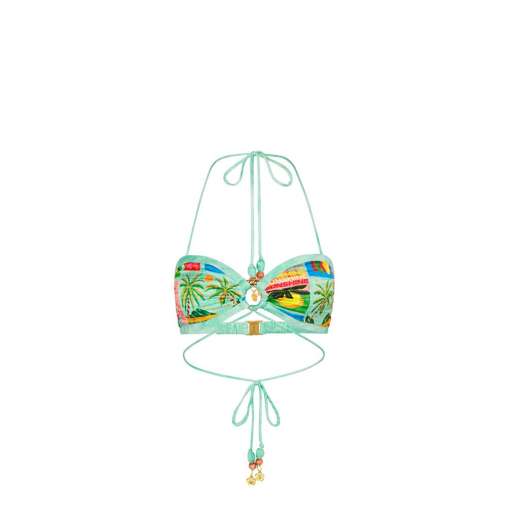 Strappy Ring Tie Crop Top - Ocean Honey