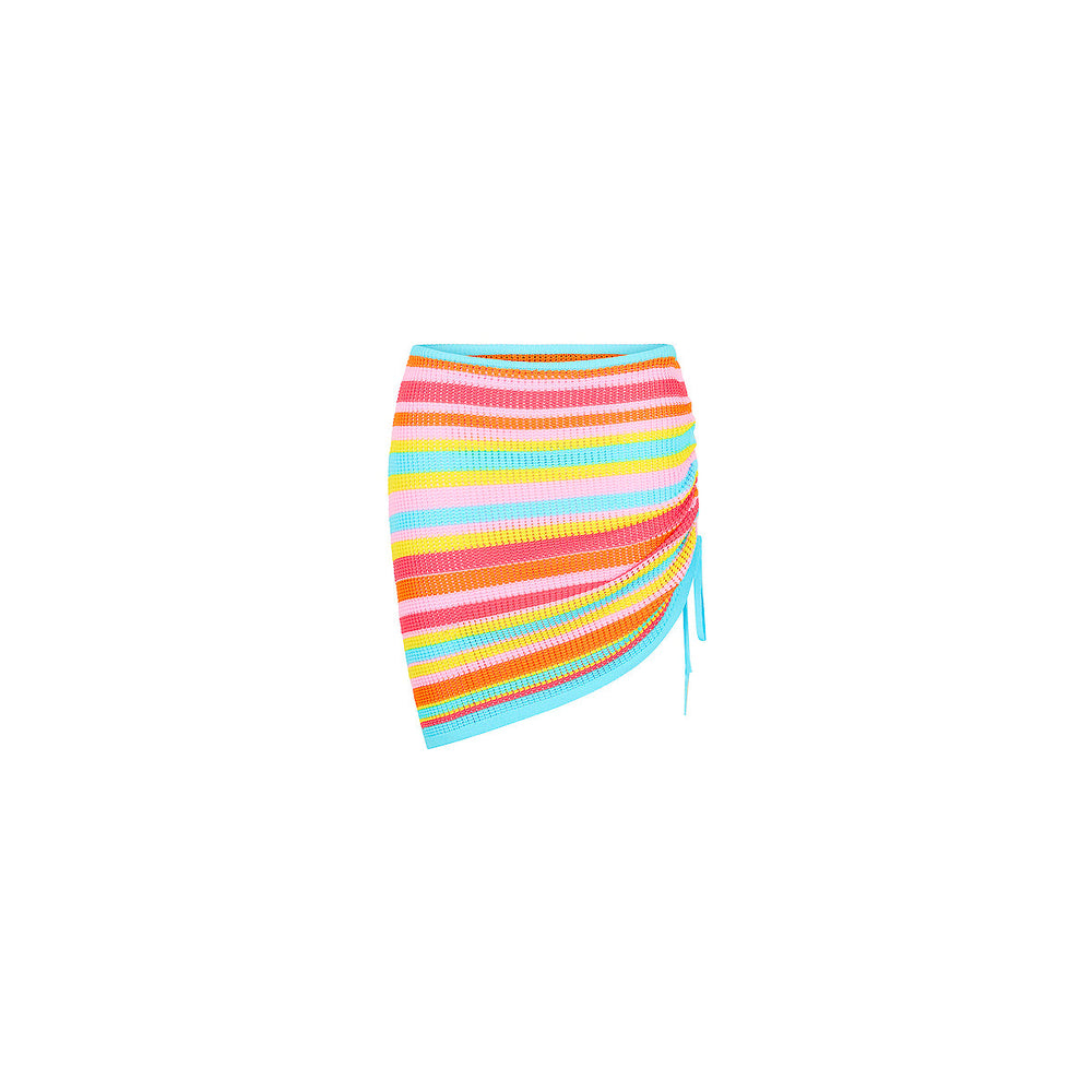Drawstring Knit Mini Skirt - Sunset Strip