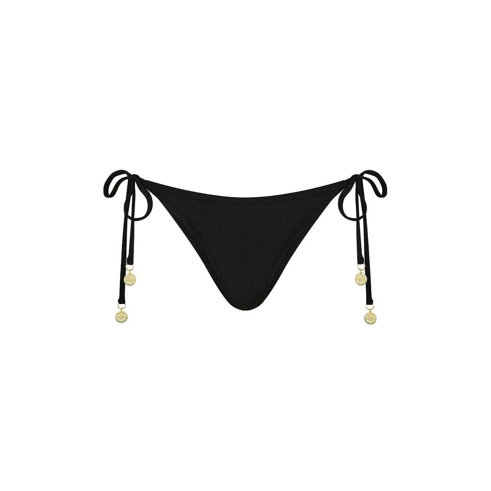 Full Coverage Tie Bikini Bottom - Twilight Black