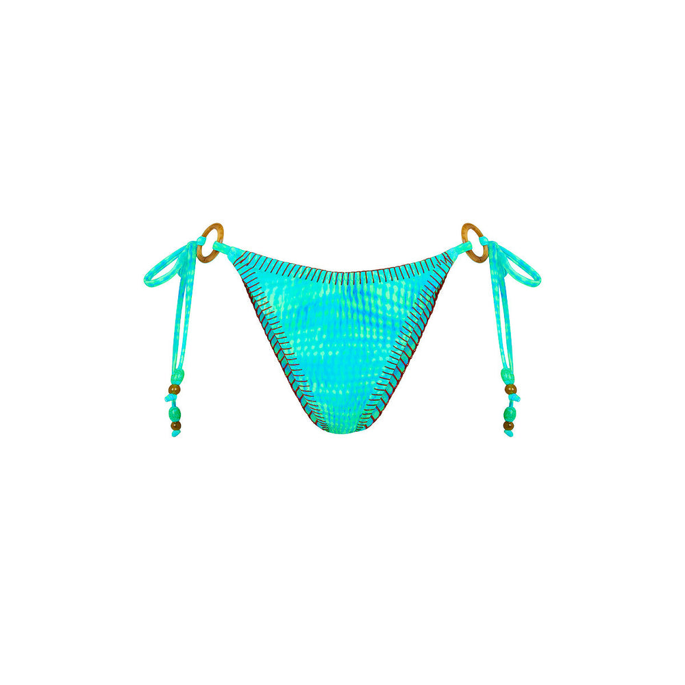 Lace Stitch Ring Tie Bikini Bottom - Summer Seas