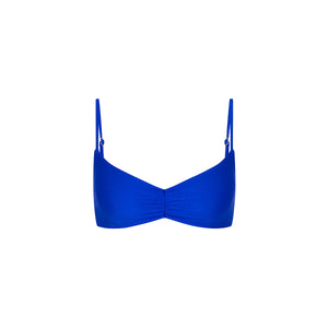 Gathered Mini Crop Bikini Top - Blue Lagoon