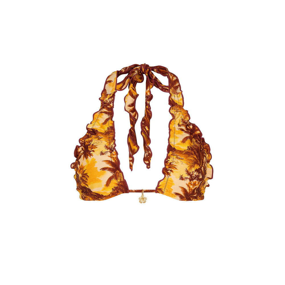 Lettuce Edge Halter Bikini Top - Vintage Vacay