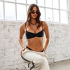 Gathered Mini Crop Bikini Top - Twilight Black