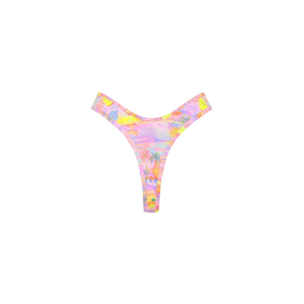 High Leg Thong Bikini Bottom - Sunset Universe