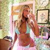 Decorative Bind Halter Bikini Top - Mint Macaron