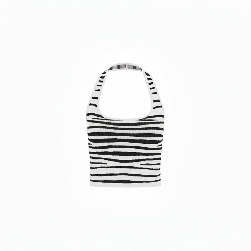 Knit Halter Tank Top - Savanna Stripe