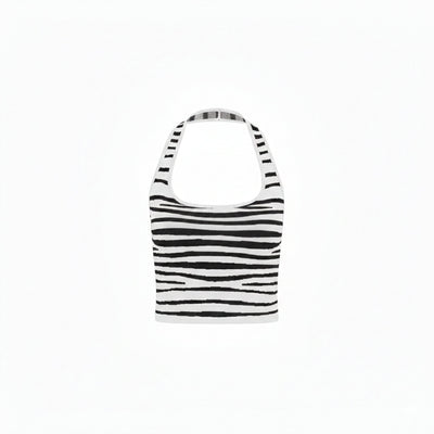 Knit Halter Tank Top - Savanna Stripe