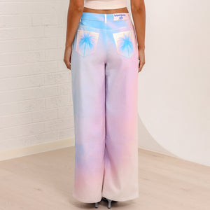 Straight Leg Printed Jean - Salt Breeze