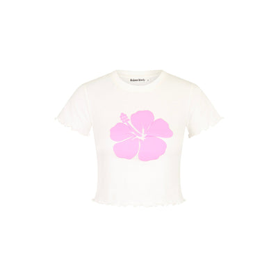 Lettuce Cropped Mini Tee - Whipped White