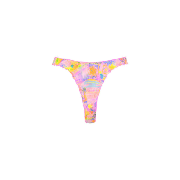 Lettuce Edge Thong Bikini Bottom - Sunset Universe