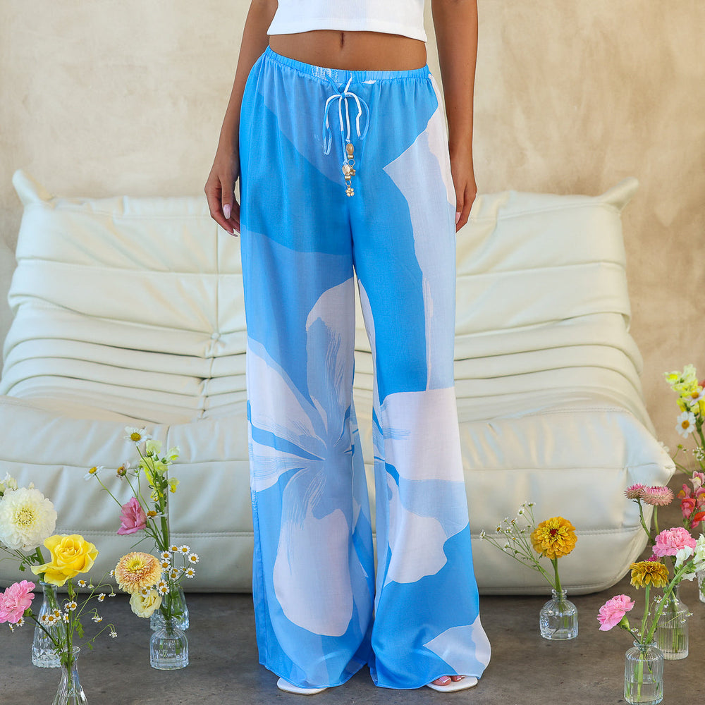 Lightweight Drawstring Pants - Blue Oasis