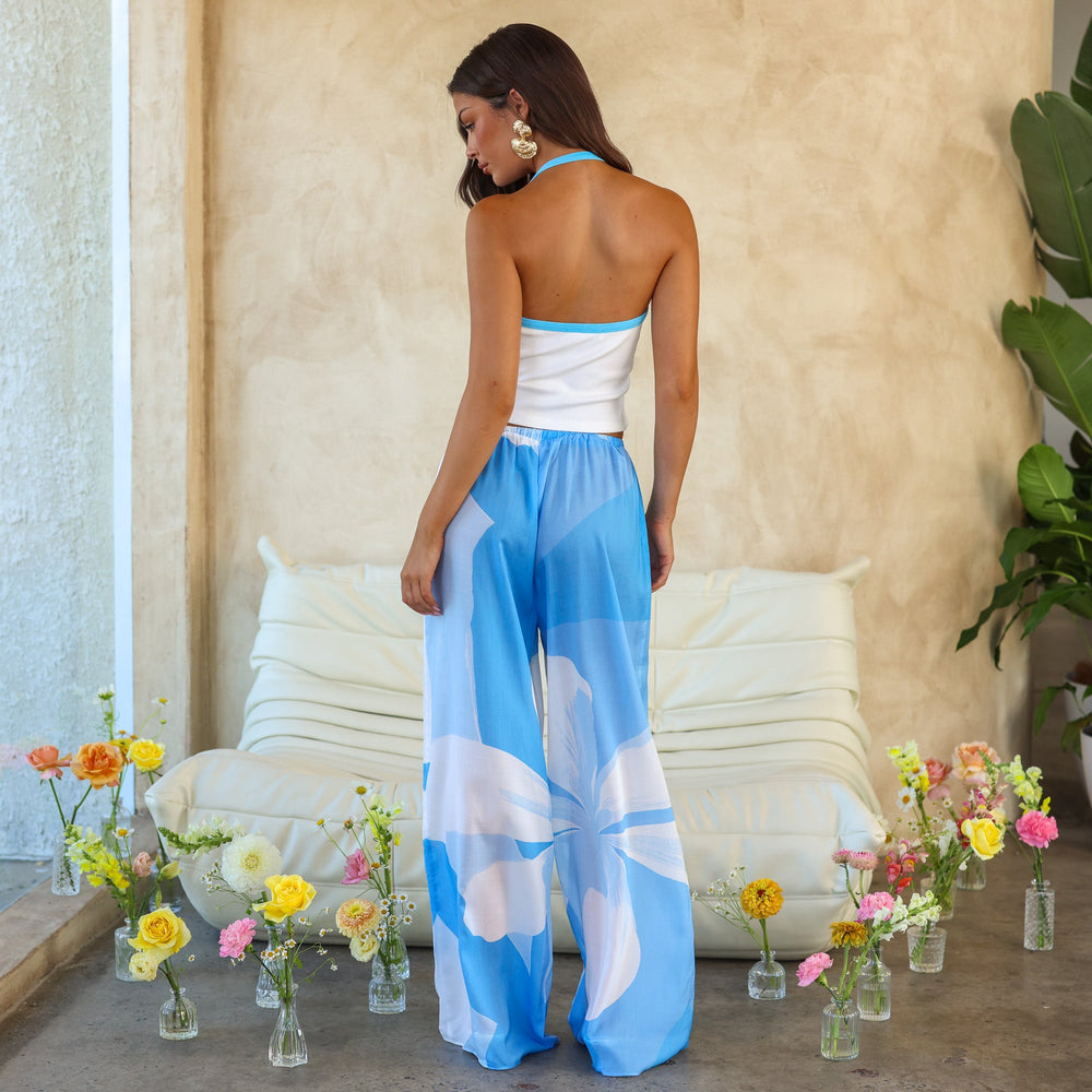 Lightweight Drawstring Pants - Blue Oasis