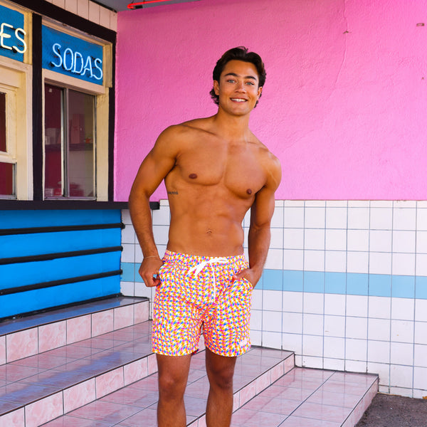 Men's Swim Trunks - Astro Pop