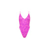 Plunge Cross Back One Piece - Bubble Berry
