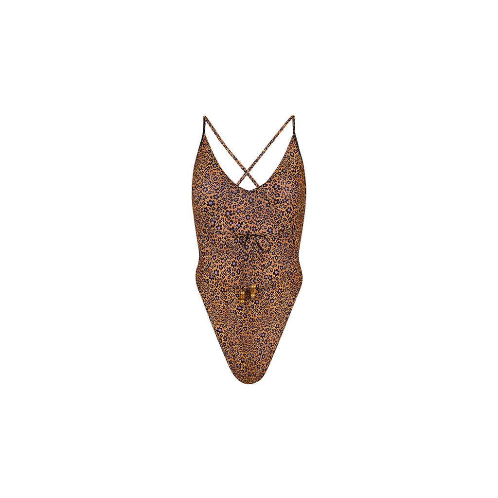 Plunge Cross Back One Piece - Kosmic Kat