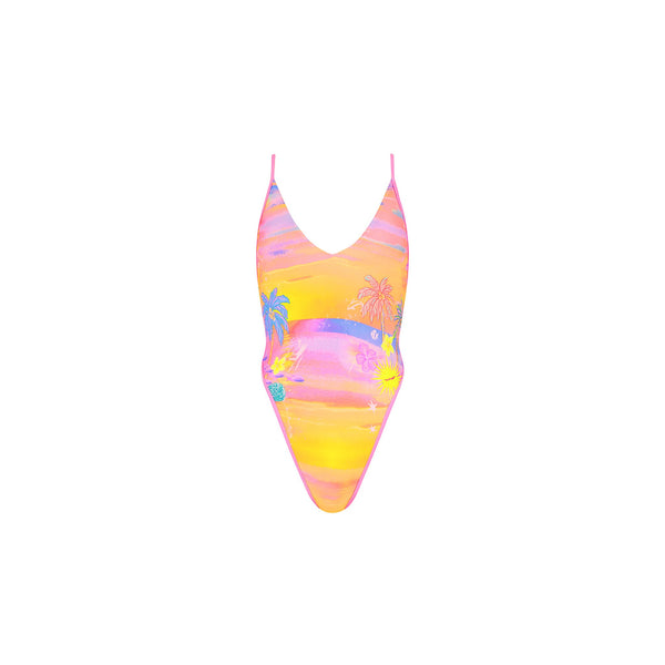 Plunge Cross Back One Piece - Sunset Universe