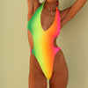 Plunge Halter Tie One Piece - Island Escape
