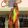 Plunge Halter Tie One Piece - Island Escape