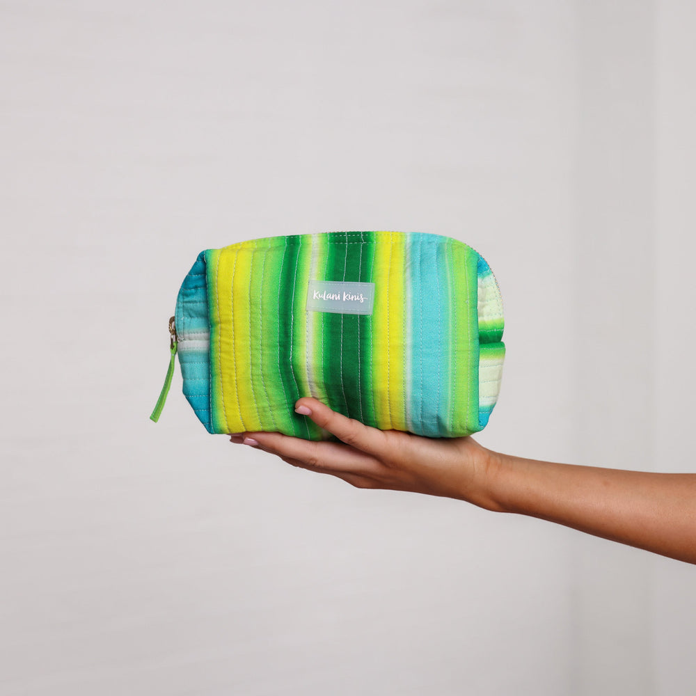 Quilted Makeup Pouch - Neon Splice