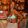 Ruched Bow Bralette Bikini Top - Mint Macaron