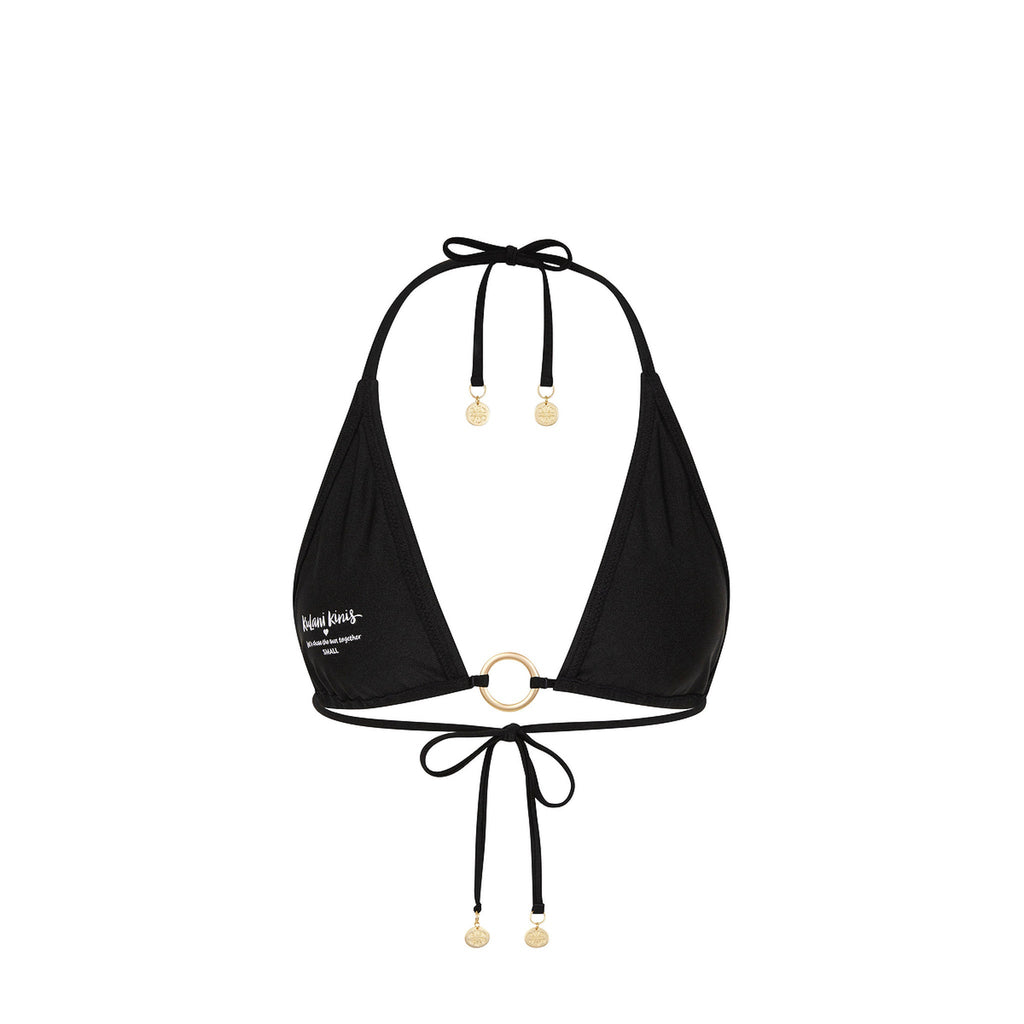 Ring Halter Bikini Top - Twilight Black