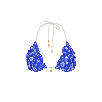 Lettuce Edge Bralette Bikini Top - Surfside
