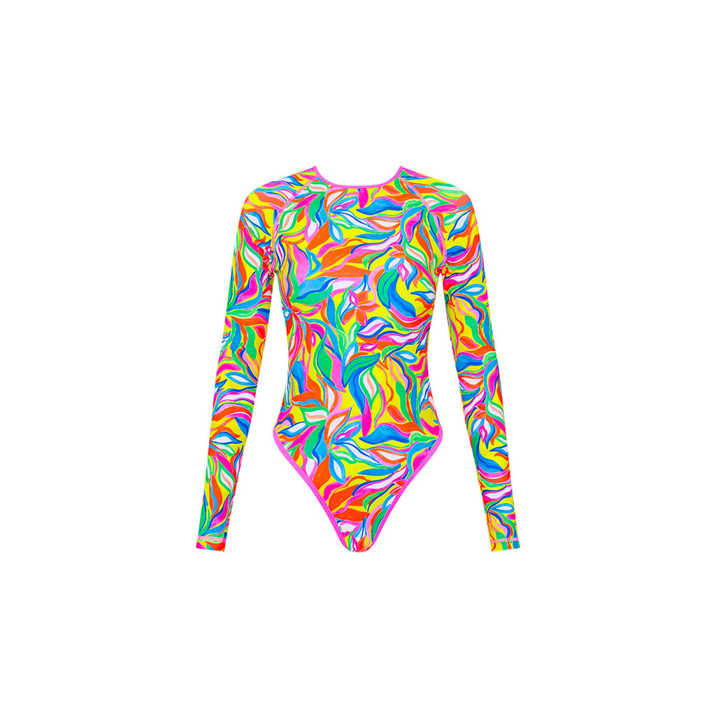 Long Sleeve Surf Suit - Tropical Illusion