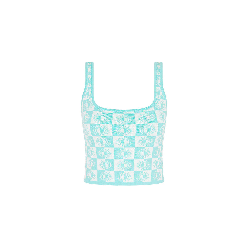 Knit Square Neck Tank Top - Sun Spell