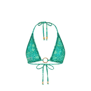 Ring Halter Bikini Top - Emerald Aura