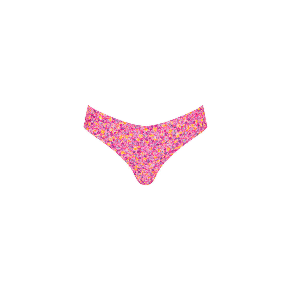 Lettuce Frill Thong Bikini Bottom - Gelato Bloom