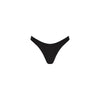 Gathered Deep V Thong Bikini Bottom - Twilight Black