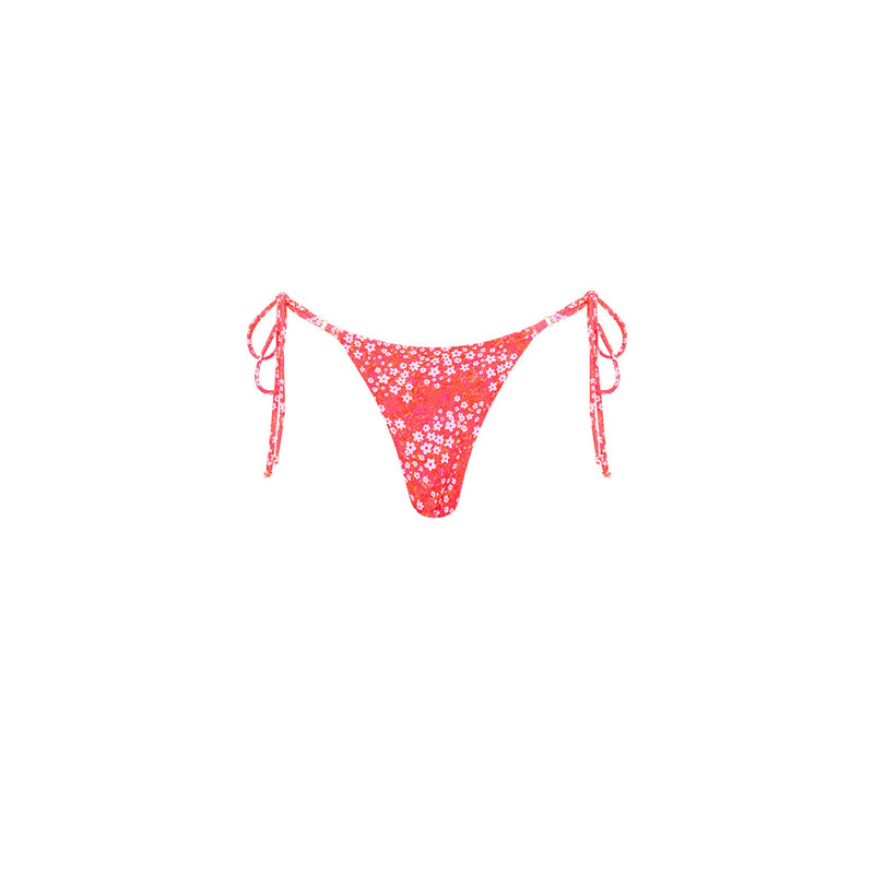 Thong Tie Side Bikini Bottom - Coral Crush