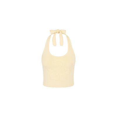 Lola Knit Halter Tank - Toasted Coconut