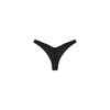 Gathered Deep V Thong Bikini Bottom - Twilight Black