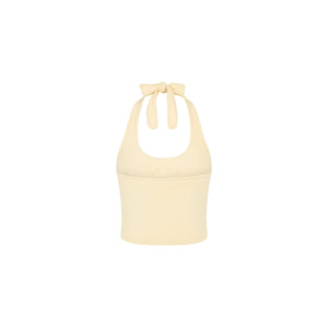 Lola Knit Halter Tank - Toasted Coconut
