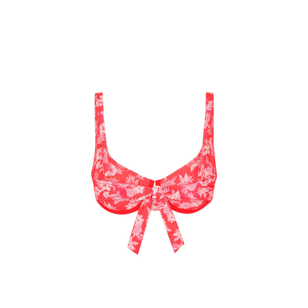 Underwire Tie Back Bikini Top - Island Punch