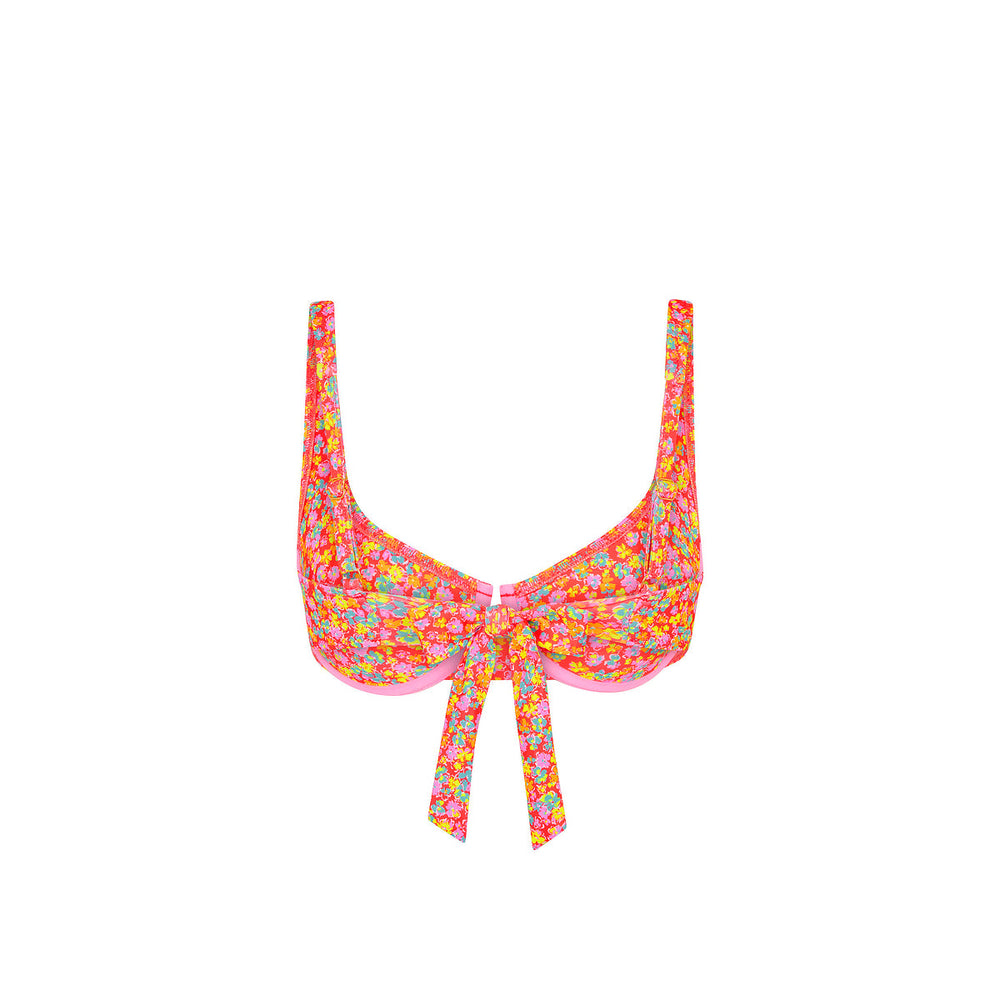 Underwire Tie Back Bikini Top - Bubble Pop