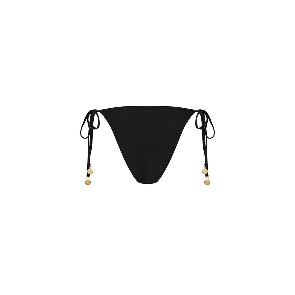 Ring Cheeky Tie Bikini Bottom - Twilight Black