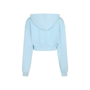 Cropped Zip Through Hoodie - Baby Bluebell