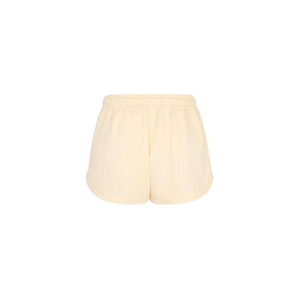 Puff Paint Track Shorts - Buttercream
