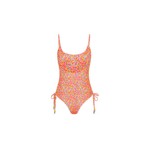 Ruched Tie Side Cheeky One Piece - Bubble Pop