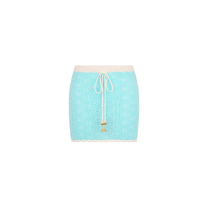 Seaside Knit Mini Skirt - Pretty Blue